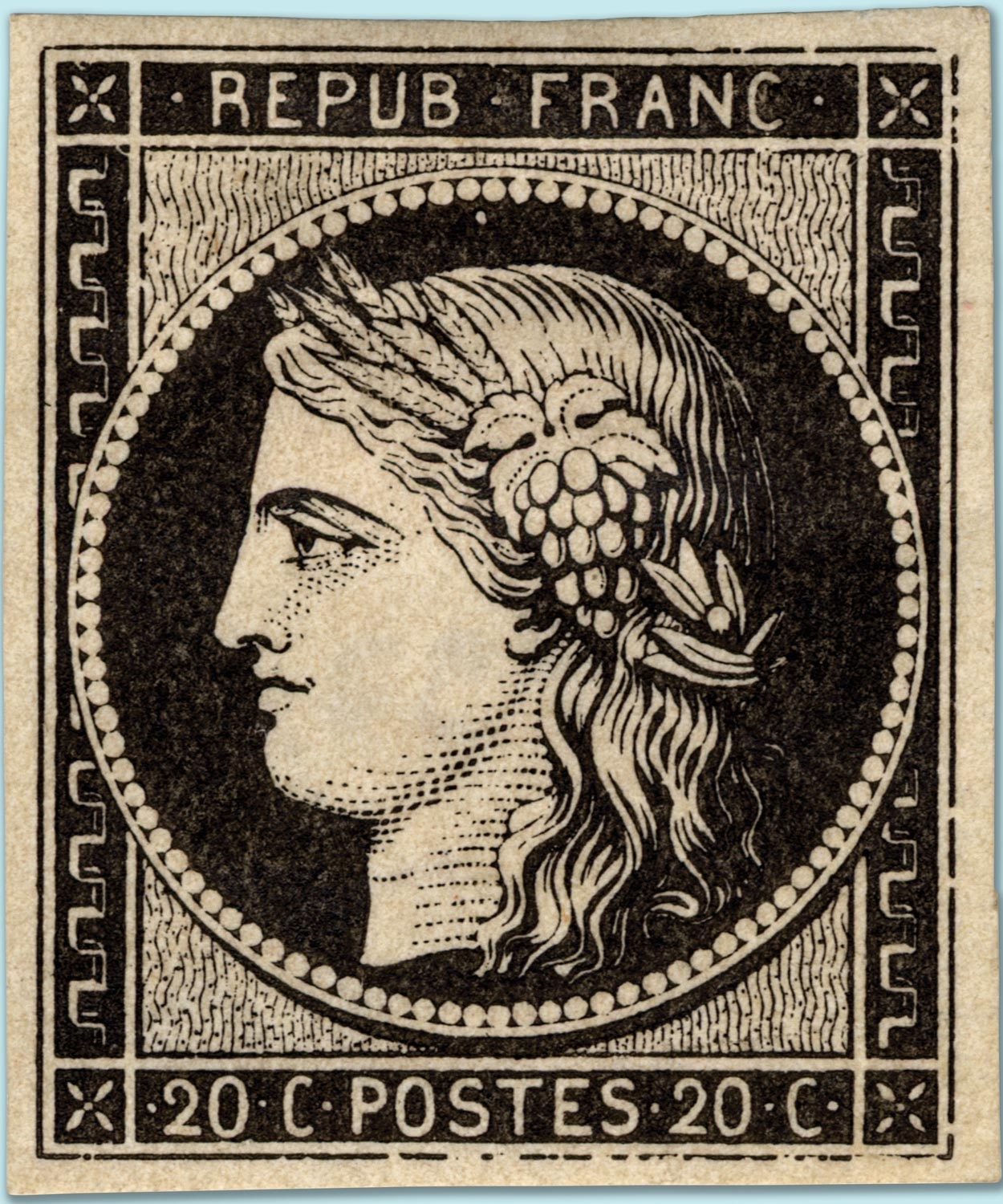 Cérès 20 centimes noir